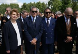 Nicola Beer, Vice-President of the European Parliament, Romani Rose, Chairman of the Central Council of German Sinti and Roma, Roman Kwiatkowski, Chairman of the Roma Association in Poland and Michał Kamiński, Vice-Marshall of the Polish Senate (from left).