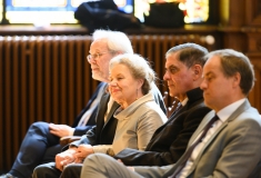 Von links: Dr. Laurids Hölscher, Generalkonsul a.D., Lee-Elisabeth Hölscher-Langner, Romani Rose und Oberbürgermeister Prof. Dr. Eckart Würzner, Heidelberg 29.03.2019 © Dokumentationszentrum/Susanne Lencinas