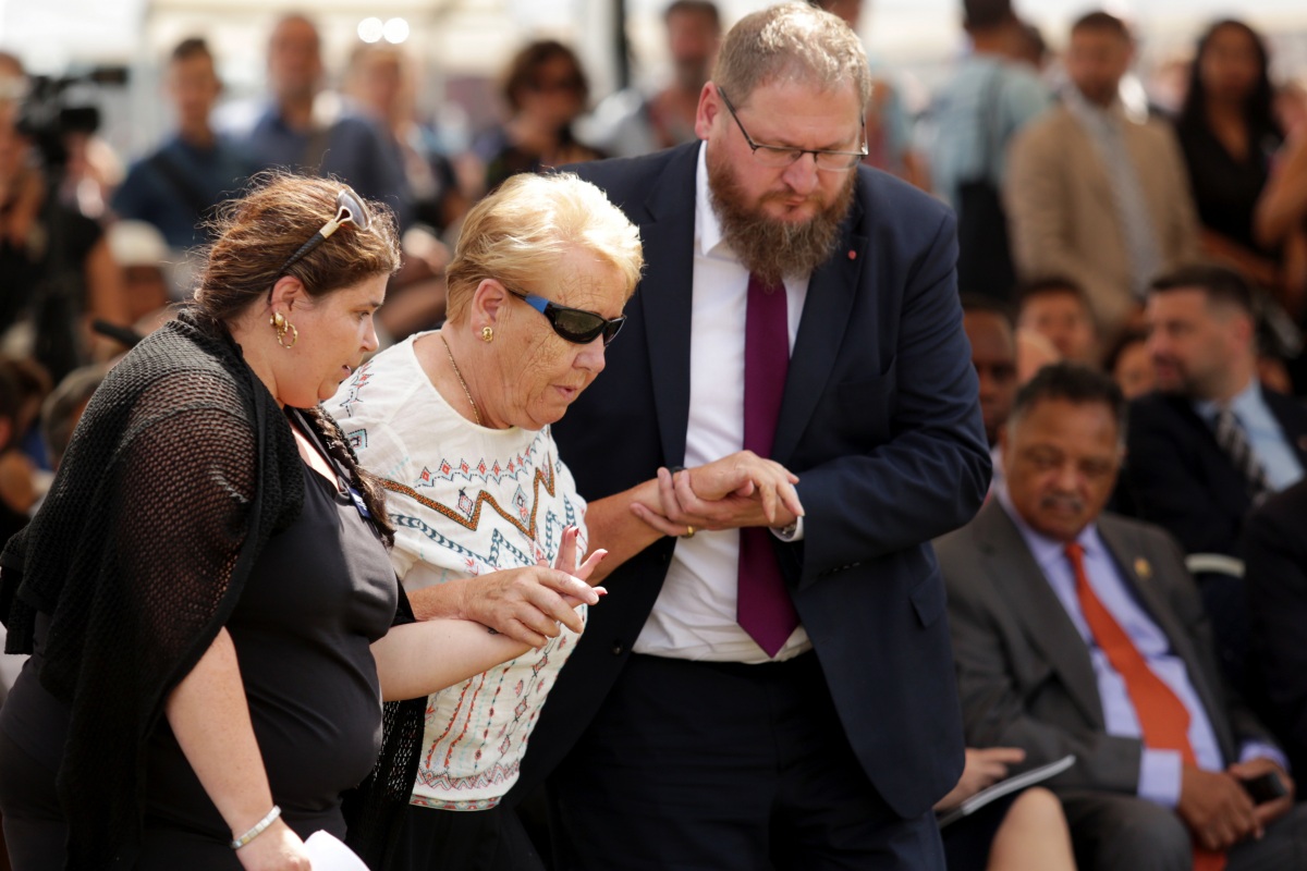 Die Auschwitzüberlebende Else Baker bei der zentralen Gedenkfeier am 2. August 2019 in Auschwitz-Birkenau  © Dokumentations- und Kulturzentrum Deutscher Sinti und Roma / Jarek Praszkiewicz