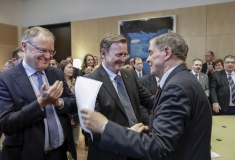 Thüringens Ministerpräsident Bodo Ramelow und Niedersachsens Ministerpräsident Stephan Weil mit Romani Rose © Zensen / Zentralrat Deutscher Sinti und Roma