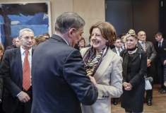 Die Ministerpräsidentin von Rheinland-Pfalz, Malu Dreyer mit dem Zentralratsvorsitzenden Romani Rose, Bundesrat 14.12.2018   © Zensen / Zentralrat Deutscher Sinti und Roma